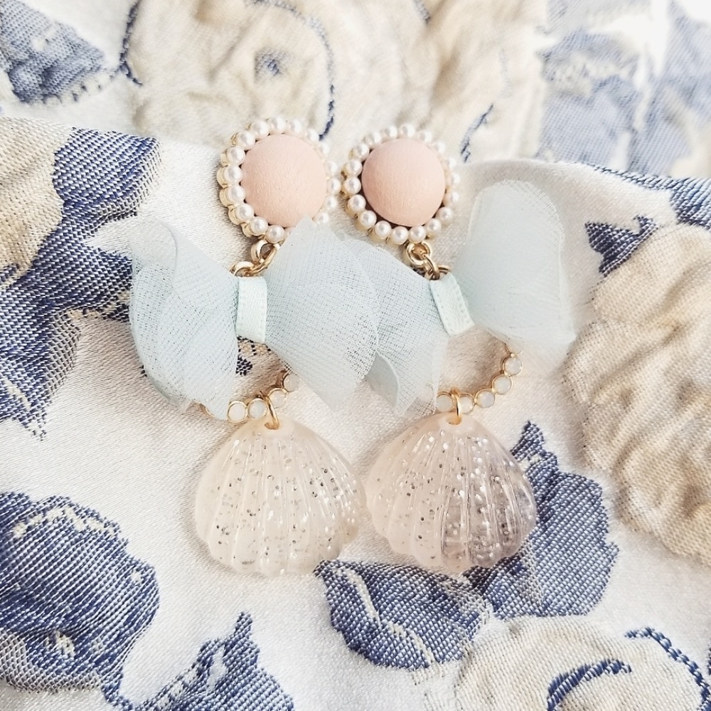 🔥LAST 1🔥NEW HANDMADE MACAROONS SHELLS EARRINGS - Picture 7 of 9